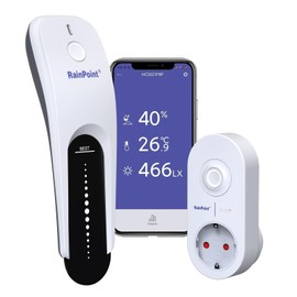 RAINPOINT WiFi Soil Moisture Sensor with WiFi Hub, App Controlled Smart 3-in-1 Soil Moisture/Temperature/Light Sensor with Reliable Data for Garden and Lawn Watering