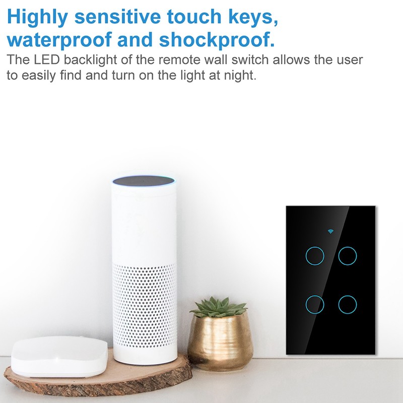 WiFi Touch Screen Switch Single Circle for 4‑Way AC