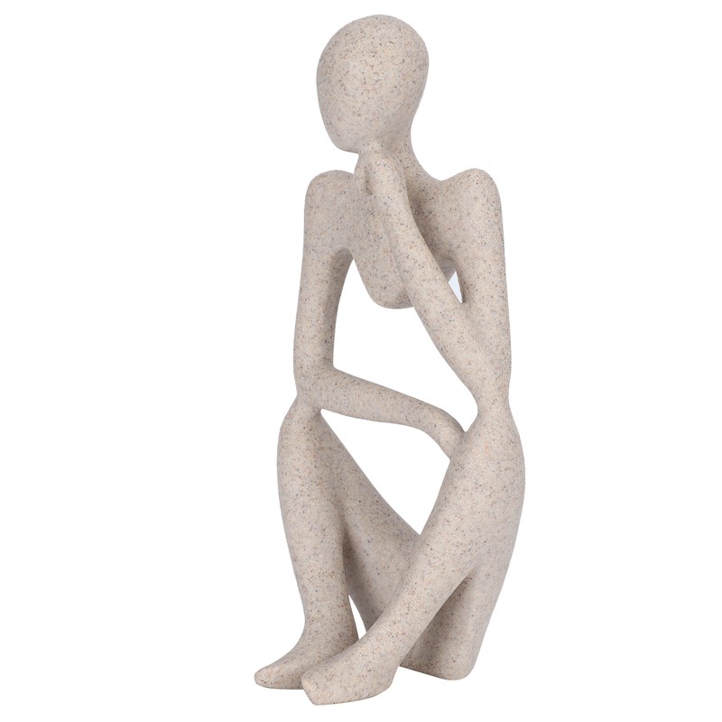 Resin Thinker Sculpture Abstract Statue Collectible Figurine Home Office Desktop
