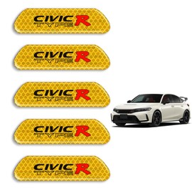 Civic Type R Reflective Car Stickers, Civic Type R, Civic FL5, For Doors, Reflective Stickers, Dress Up Stickers, Reflective Stickers for Cars, Night Use, High Intensity Reflection, Set of 5 (Civic