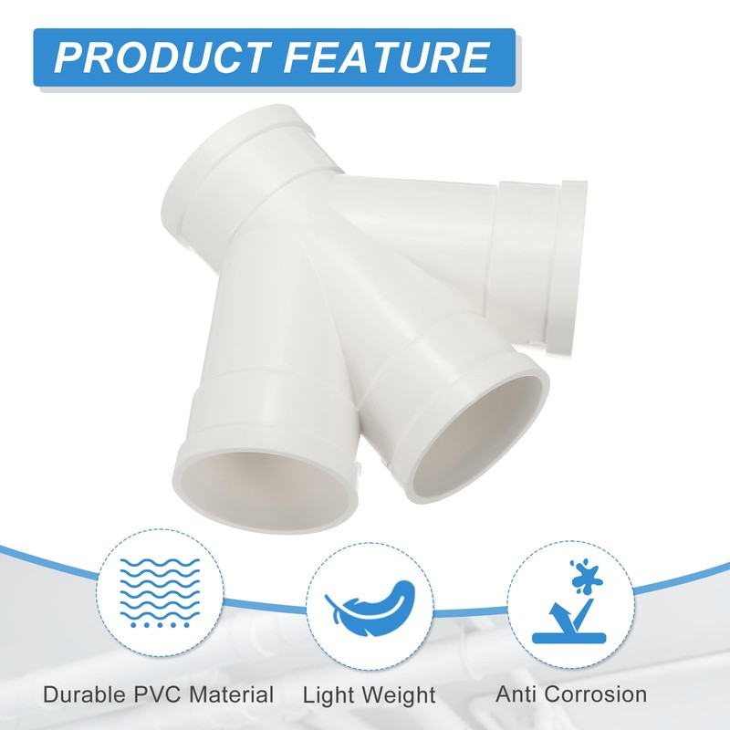 PATIKIL Double Wye Duct Splitter, 3" to 3" (Socket x