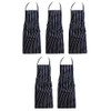 Zukeo Chef Pack of 5 Professional Woven Stripe Cotton Butchers