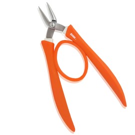 ANEX Half Round/Flat Nose Plier 135mm Stainless Steel -Rubber Grip, Jewelry, Beading, Jump Rings, Links, Looping Making Pliers (160mm)