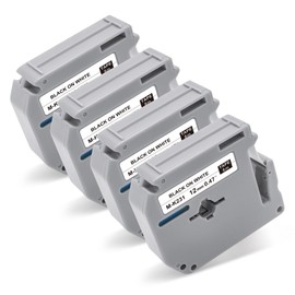 BOYEEZON MK 231 12 mm Compatible Brother M-K231 12 mm Label Tapes Replacement for Brother MK231 M-K231S MK231S Label Tape for Brother P Touch PT-M95 PT-90 PT-65 PT-60 PT-55, Black on White, 4x