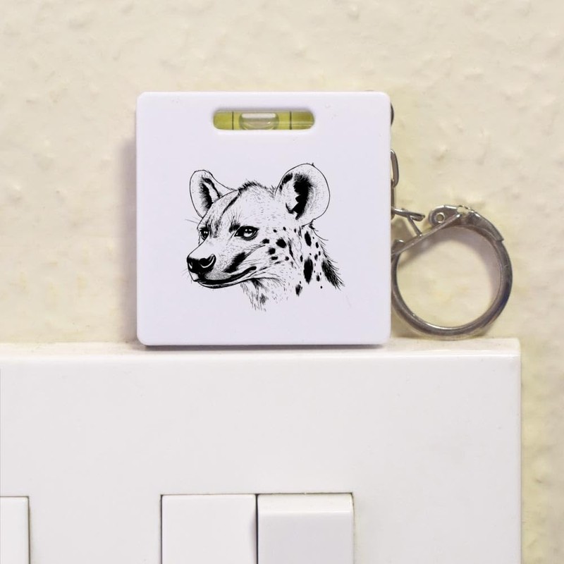 'Hyena Side View' Keyring Tape Measure/Spirit Level Tool (KM00041828)