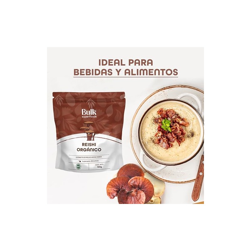 BULK SUPERFOODS Extracto de Reishi Orgánico en Polvo Adaptógeno