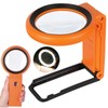 Magnifying Glass with Light and Stand, Foldable Handheld Magnifying Glass