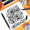 Arrtx Black Acrylic Paint Pens - 8 Pack Brush Tip