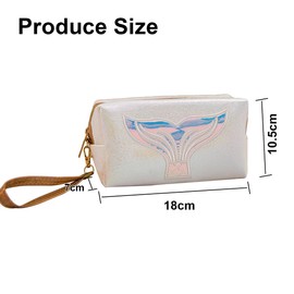 Ruayia Cosmetic Bag Wide Open 1 Piece Toiletry Bag PVC Travel Wash Bags Makeup Bags, White