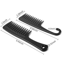 XINSANRUI Wide Tooth Comb for Curly Hair,Large Detangler Comb for Long Thick Hair,Wet Hair(Black) CB2007