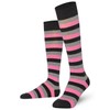 Mysocks Unisex Knee High Stripe Socks Stripe Pink Ash Anthracite