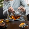 Kitchen Kite Glass Teapot Set with 4 Double Wall Teacups