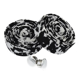 KINGOU Black & White Camouflage EVA Road Bike Handlebar Tape Bar Wraps - 2PCS Per Set