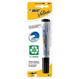 Bic - Marqueur Velleda 1701 - Blister de Feutre Effaçable à sec - Noir