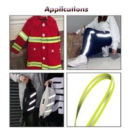 LLPT Reflective Tape for Sew-on, 5 cm x 15 m Nylon Silver Fluorescent Reflective Tape, Safety Reflective Tape Light Tape for Sewing, Green (RRG250)