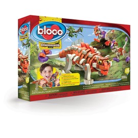 Bloco Toys Ankylosaur & Young Raptors | STEM Toy | Jurassic Dinosaurs | DIY Building Construction Set (200 Pieces)