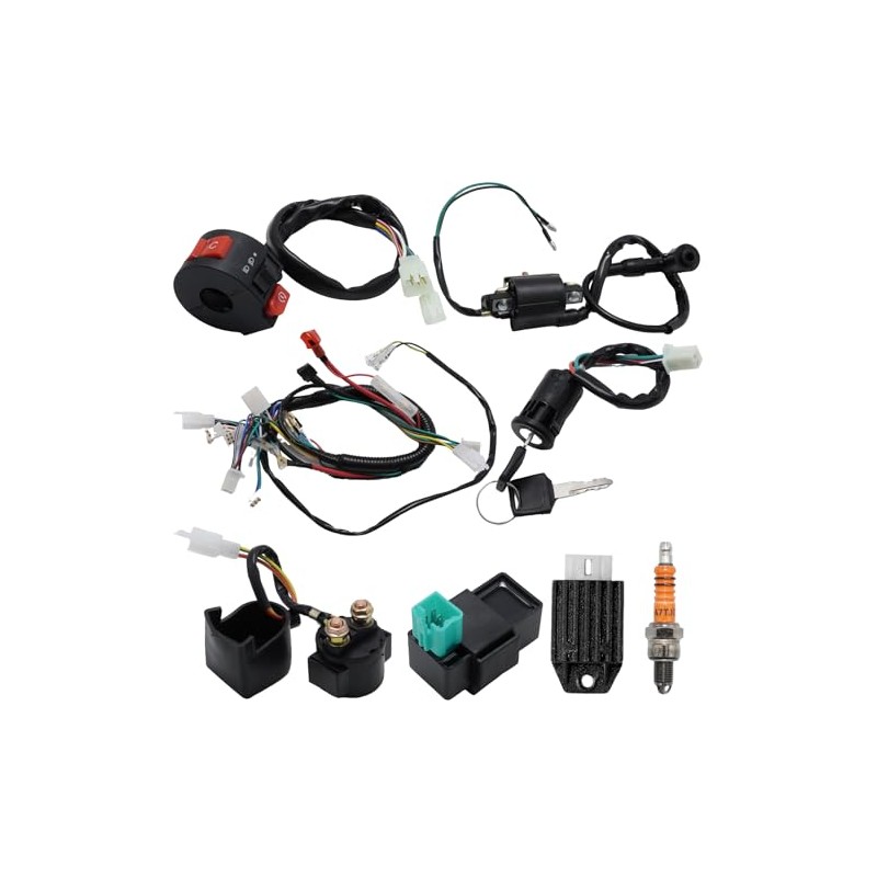 Full Electric Wiring Harness Coil Rectifier CDI Kit, Replacement for