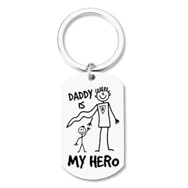 Christmas Birthday Gifts for Daddy Keychain from Daughter Son Daddy Father s Day Gifts for Men Retirement Gifts for Papa Dad Car Key Chain Accessories Daddy Father Gift Ideas Daddy is My Hero Keychain