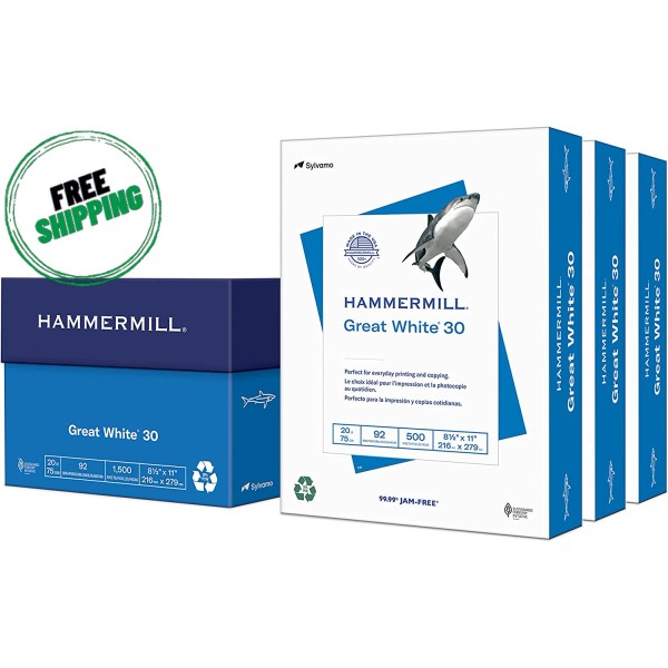 Sylvamo Hammermill Printer Paper, Great White, 8.5 X 11 92