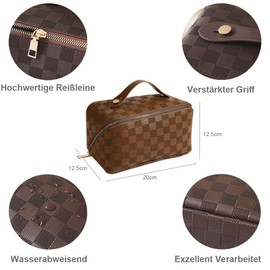 Women's Cosmetic Bag, 002-Brown