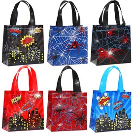 Roaring Good Time 12 PCS Spider Party Favor Gift Bags Spider Birthday Decoration Favor Bags Boxes Party Candy Bags Car Goodie Gift Treat Bags Themed Birthday Party Supplies