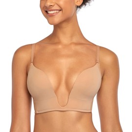 DotVol Women's Deep V-Neck Push Up Bra Non-Wired Multiway Bra, beige