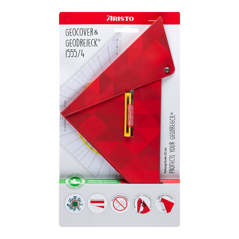 Aristo AR18034B Set Square AR1555/4 with Geocover Protective Case (Hypotenuse