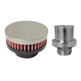 CFM Performance Baffled Billet Valve Cover Breather compatible with 1993-2004 Ford F-150 SVT Lightning (Gunmetal Gray)