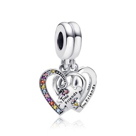 Annmors Jewelry Colgante de plata de ley 925 con circonita cúbica, abalorio de joyería para regalos de bricolaje para mujer, pulsera y collar, Plata, Circonita cúbica