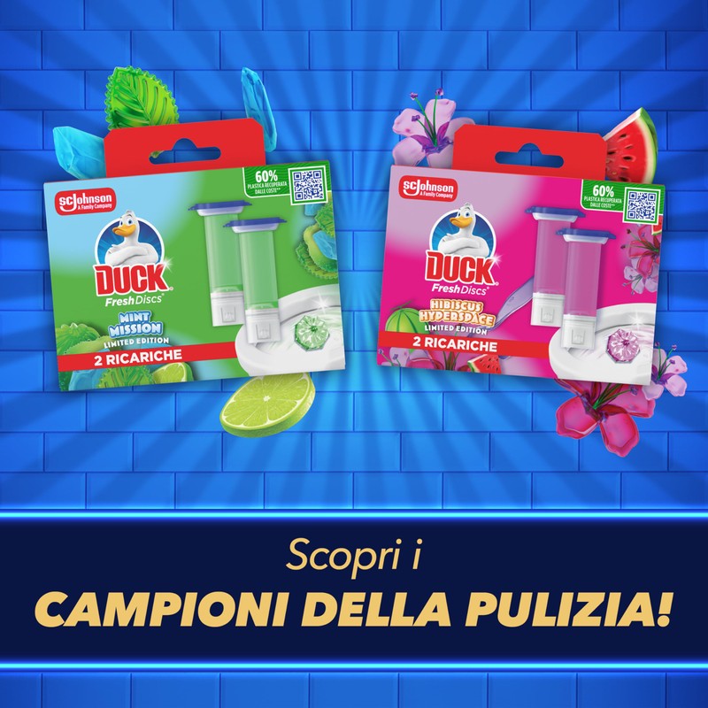 Duck Fresh Discs - Dischi Gel Igienizzanti WC, Fragranza Ibisco,