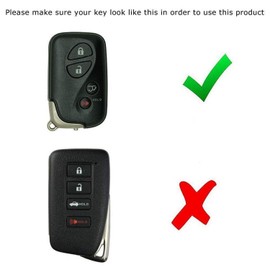 iJDMTOY Exact Fit Black Glossy Carbon Fiber Finish Key Fob Shell Compatible with Lexus is ES GS LS CT LX GX RX, etc 1st Gen Smart Keyless Fob