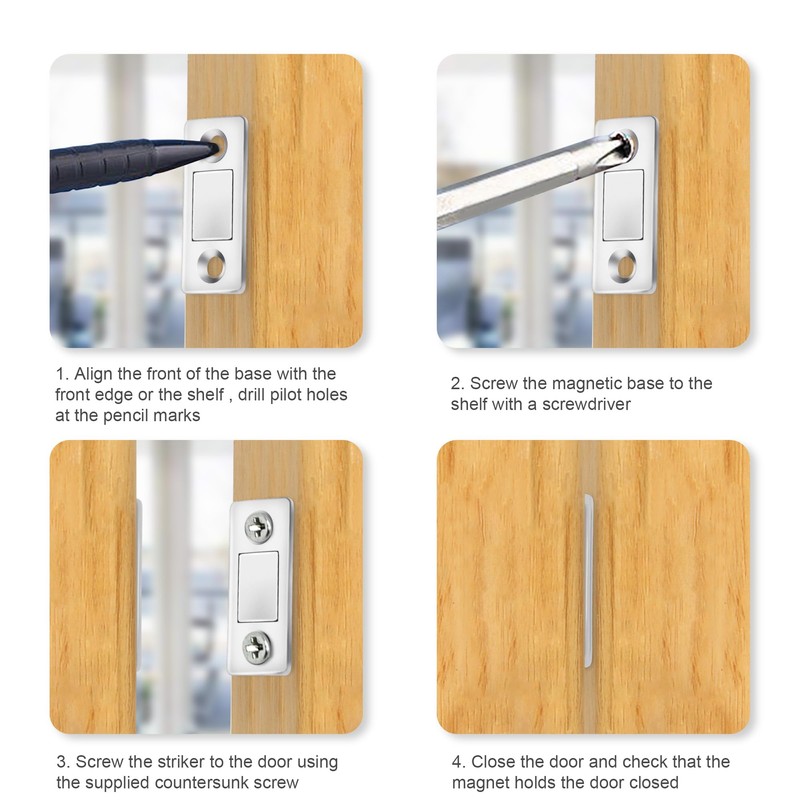 Blifula Cabinet Magnetic Catch 10Pack Ultra Thin Cabinet Door Magnetic