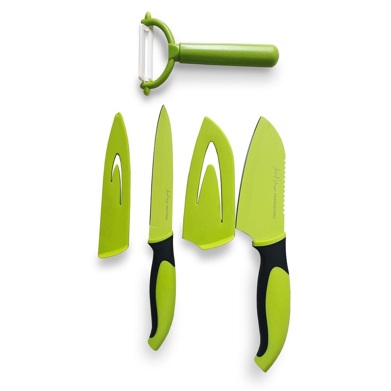 Jean-Patrique 3 Piece Chef’s Knifes Non-Stick Green & Black Prep