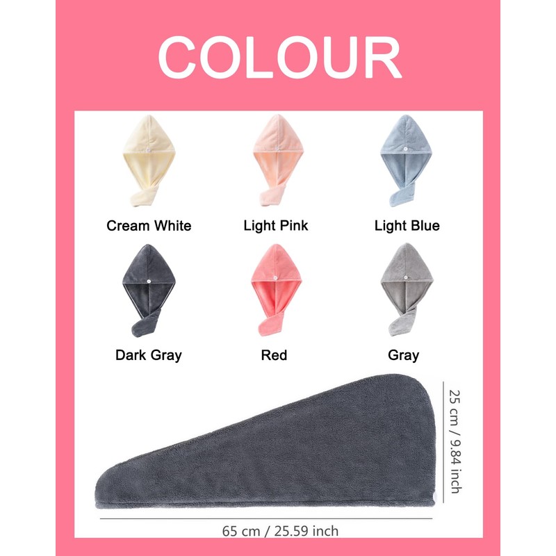 Lumimi 4-Piece Hair Turban Set Lightweight Comfortable Extra Absorbent Quick