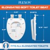 Plexon Soft Cushioned Toilet Seat, Elongated White, Slow-Close Lid &