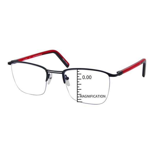 ProEyes Attitude 2, gafas de lectura progresivas multifoco, lente de resina anti luz azul, aumento cero en la parte superior (negro, arriba + 0,00, abajo + 1,25)