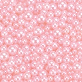 uxcell 800Pcs Faux Pearl for Crafting, 3-8mm No Hole ABS Round Pearls for Vase Fillers, Jewelry Making, Vase Filler, Cosmetic Boxes, DIY Parts, Table Scatter, Home Decoration, Light Pink