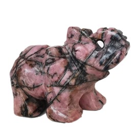 Manekieko Natural Rhodonite Elephant Pocket Crystals and Healing Stones Figurine,1.5 Inches Room Decor Gemstone Collectibles