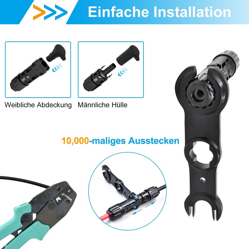 Slocable Solar Plug 10 mm2, IP68 Solar Panel Plug, 1500