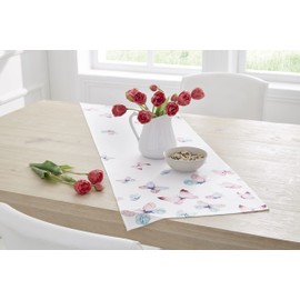 Kamaca Table Runner Butterflies High-Quality Print Motif Eyecatcher in Spring Summer (Table Runner 40 x 150 cm Butterflies in the Sky)