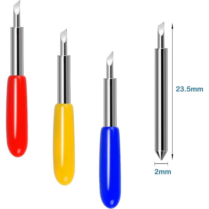 KEWAYO 80pcs Tungsten Steel Vinyl Cutter Blades, 30°/45°/60° Lettering Cutting