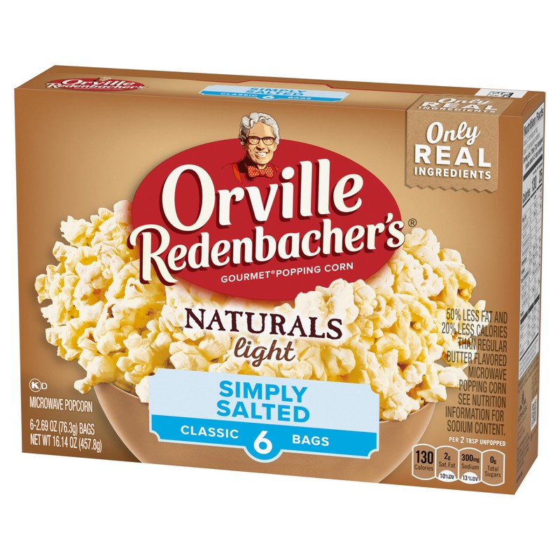 Orville Redenbacher’s Microwave Popcorn, Naturals Light Simply Salted Popcorn, 3g