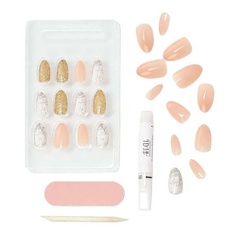 Ardell Nail Addict Premium Press On Nails – Pink Marble