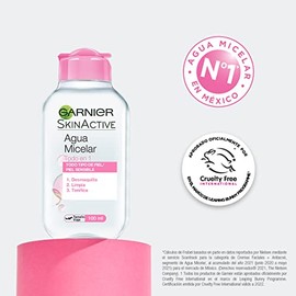 Garnier Active Agua Micelar Desmaquillante para Todo Tipo de Piel - 100 ml                                                                            