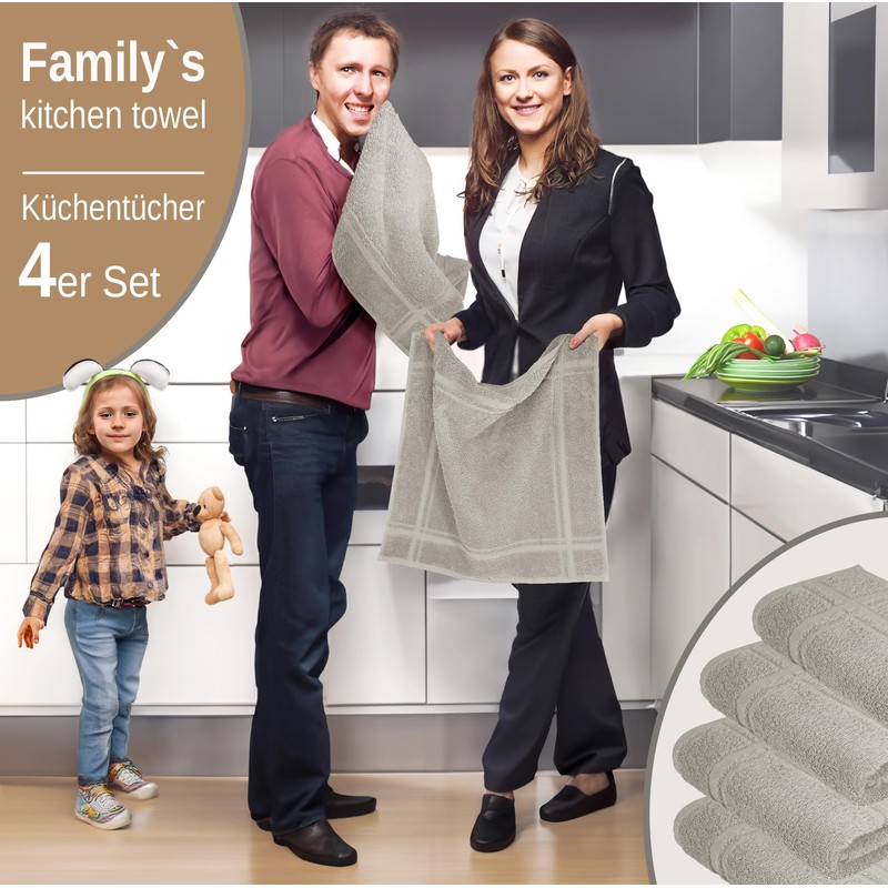 Lashuma Kitchen Towels Set of 4 50 x 50 cm