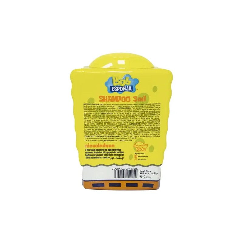 BLUMEN KIDS Shampoo Infantil 3 en 1 Bob Esponja 2D