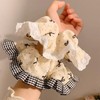 TUCEWP Scrunchies for Women Girls 2Pcs White Bow Printed Scrunchies