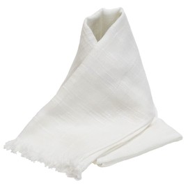 WKG Cotton Scarf, Made in Senshu, Made in Japan, Approx. 11.4 x 51.2 inches (29 x 130 cm), Stall, Towel Scarf, white