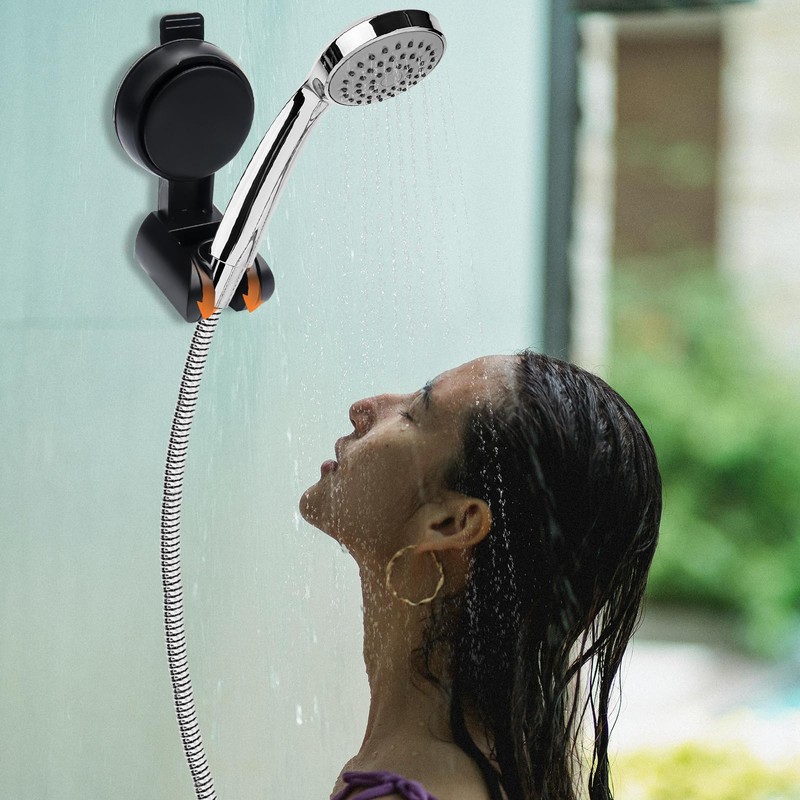 Roellgs Shower Head Holder, Strong Suction Cup Shower Bracket,Height Adjustable