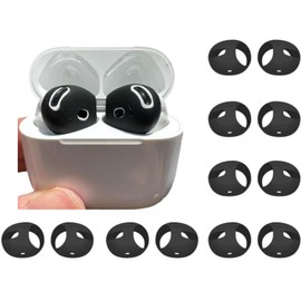 ALXCD Fit in Case Buds Cover Compatible with AirPods 4 Earbuds 4th Gen, 6 Pairs Silicone Earbuds Replacement Covers Fit in Charging Case, Compatible with AirPods 4 6 Pairs Black